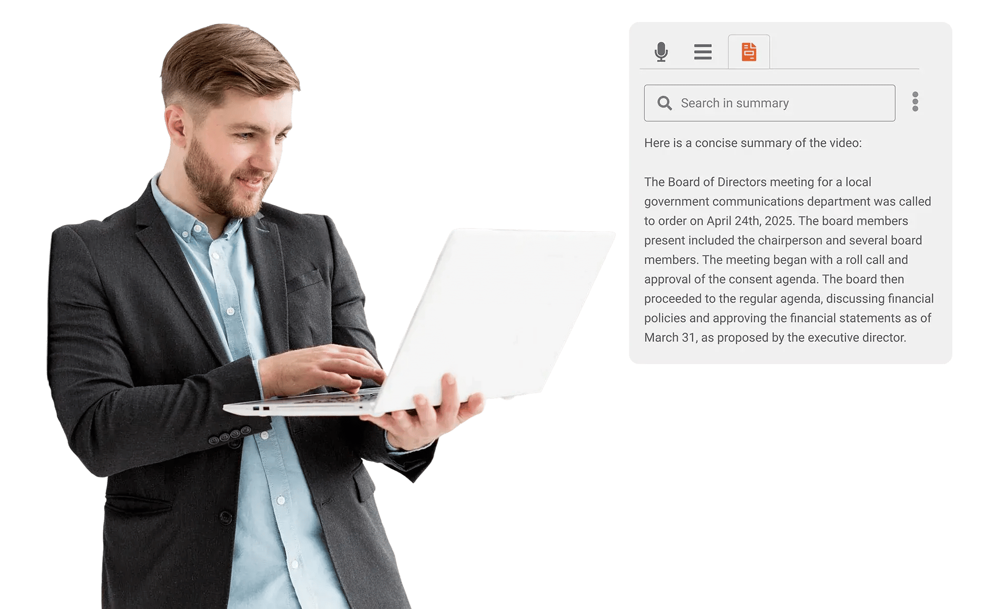 Quickly understand long recordings