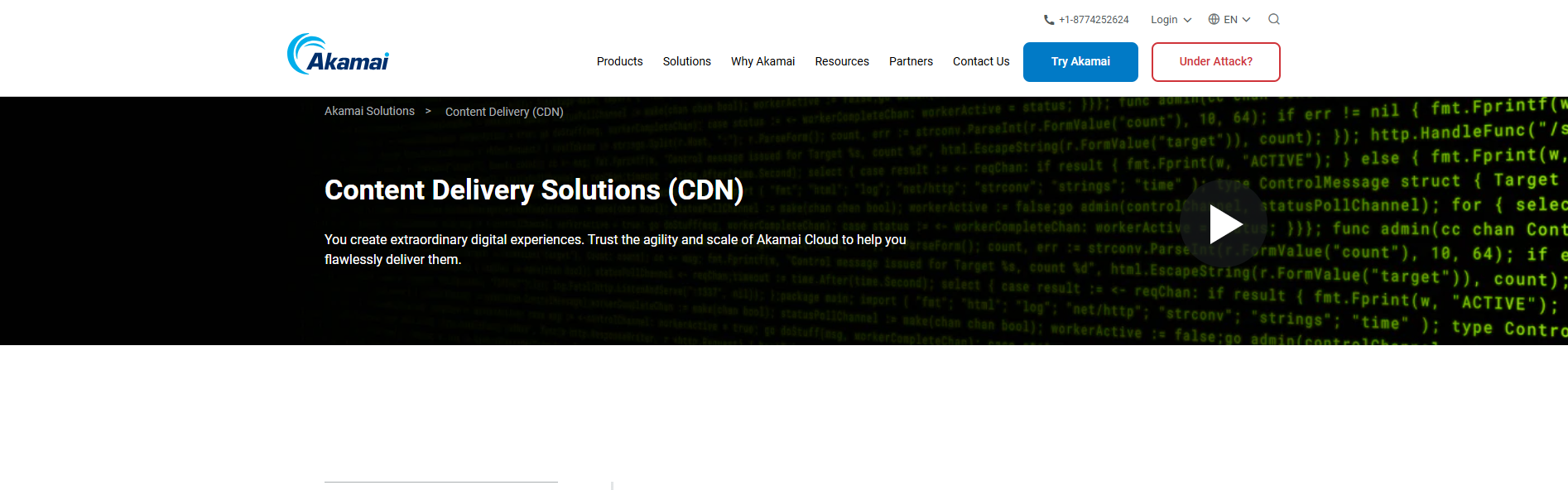 an image of akamai cdn website