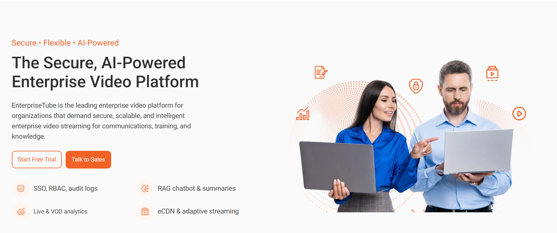 An image of EnterpriseTube Website