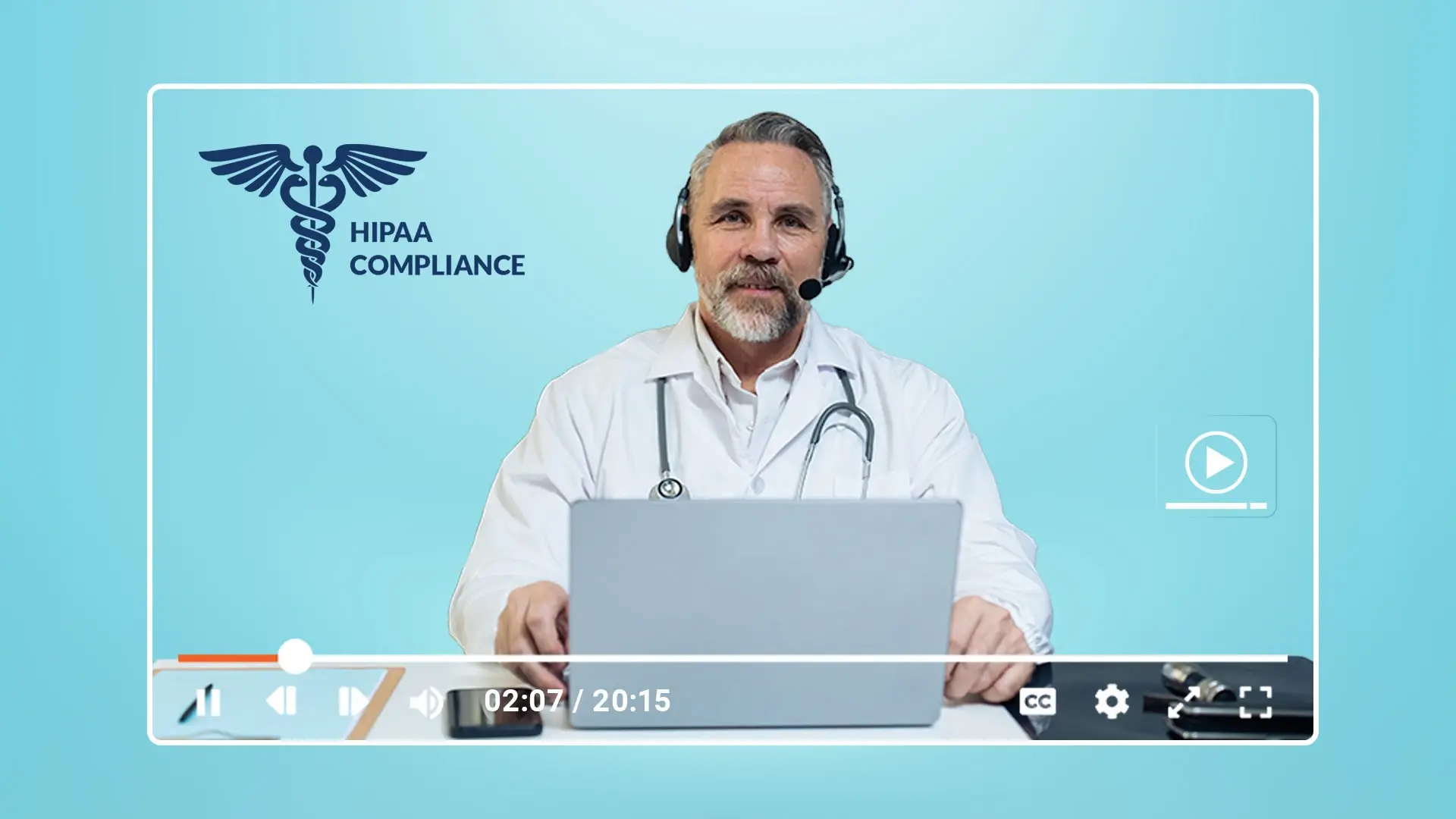 A doctor streaming video using a HIPAA compliant video platform