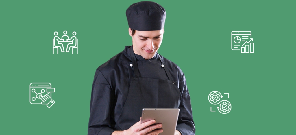 A chef going through restaurant staff training on an employee video training platform