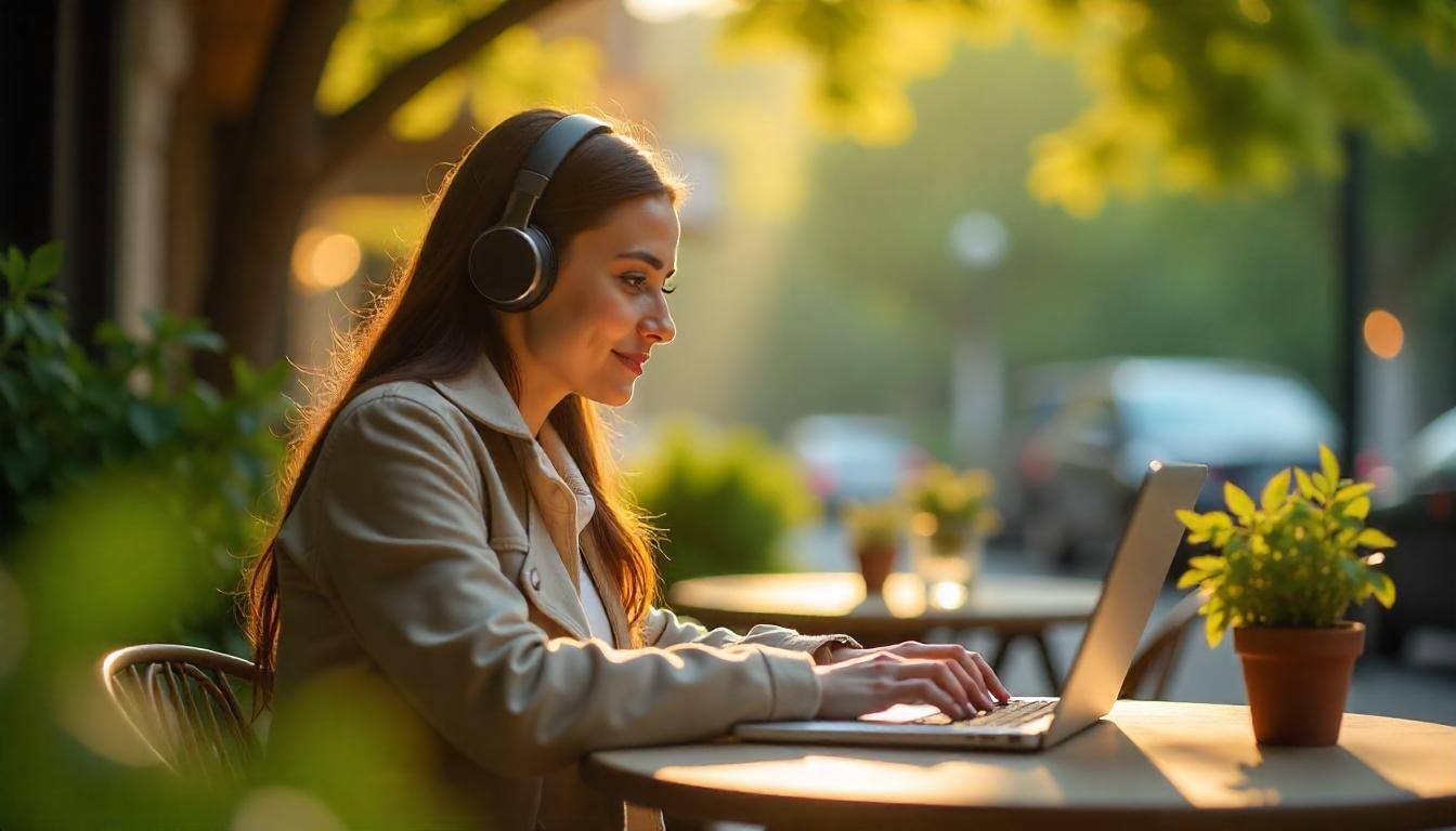 A women using a laptop to view online courses