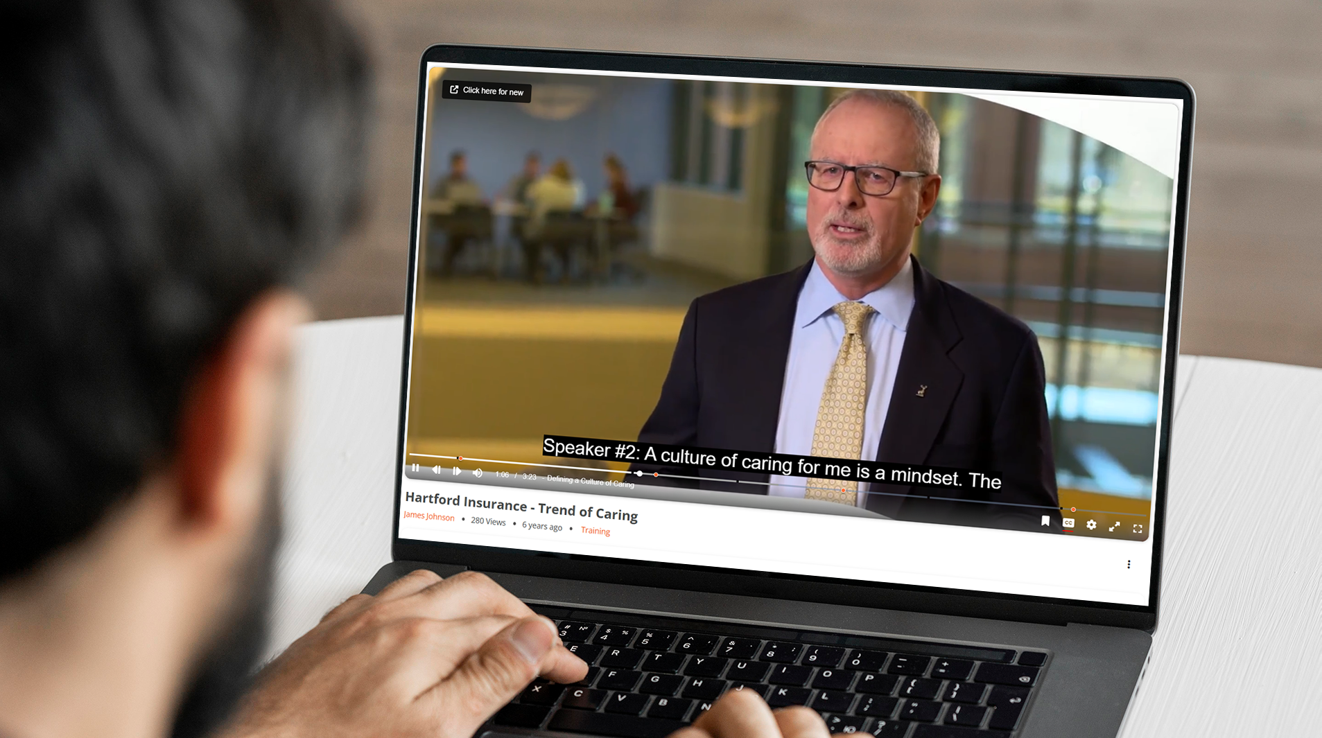 a person using enterprisetube for video & content captioning and accessiblity