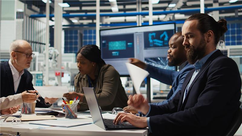 Employees working in an office settings