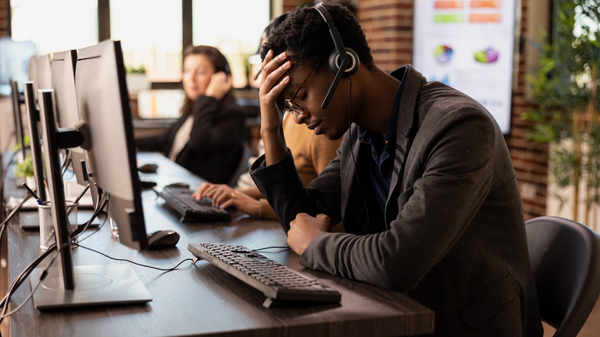 man frustrated at old enterprise video platform
